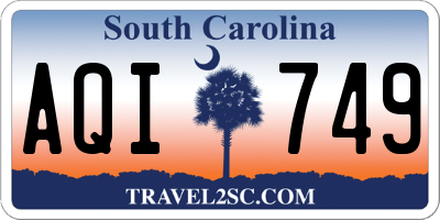 SC license plate AQI749