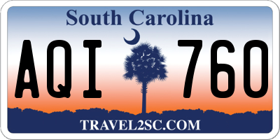 SC license plate AQI760