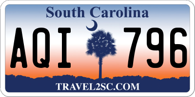 SC license plate AQI796
