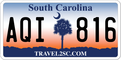 SC license plate AQI816