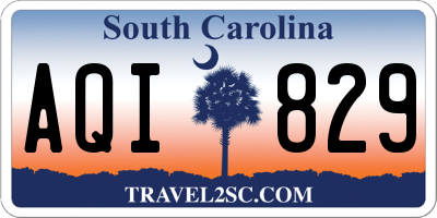 SC license plate AQI829
