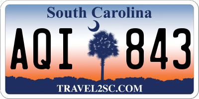SC license plate AQI843