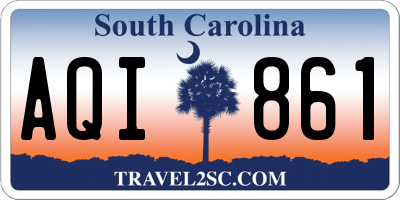 SC license plate AQI861