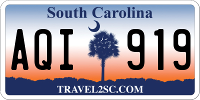 SC license plate AQI919