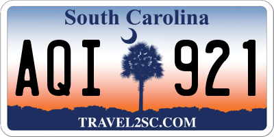 SC license plate AQI921