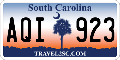 SC license plate AQI923