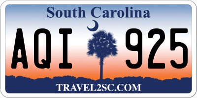 SC license plate AQI925