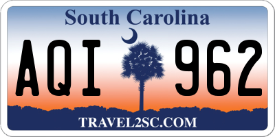 SC license plate AQI962