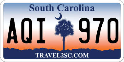 SC license plate AQI970