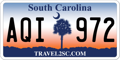 SC license plate AQI972