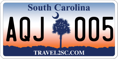 SC license plate AQJ005