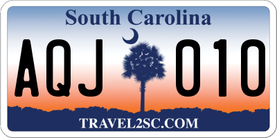 SC license plate AQJ010