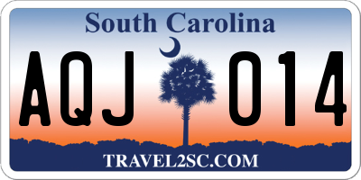 SC license plate AQJ014