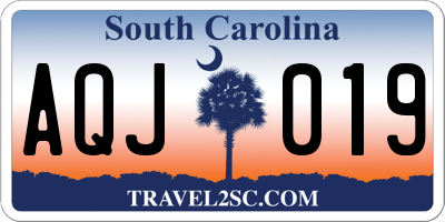 SC license plate AQJ019