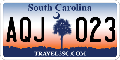 SC license plate AQJ023