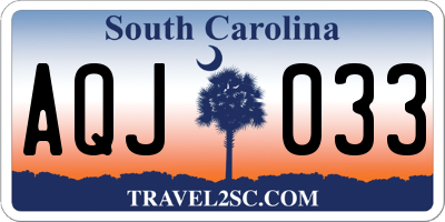 SC license plate AQJ033