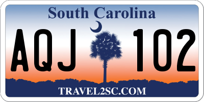 SC license plate AQJ102