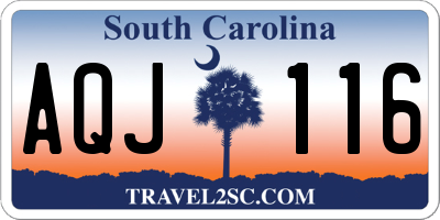 SC license plate AQJ116