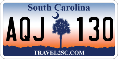 SC license plate AQJ130