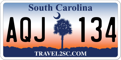 SC license plate AQJ134