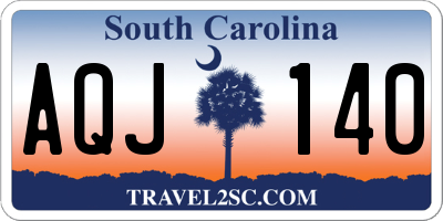 SC license plate AQJ140