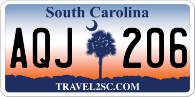 SC license plate AQJ206
