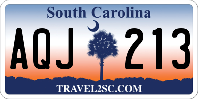 SC license plate AQJ213