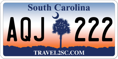 SC license plate AQJ222