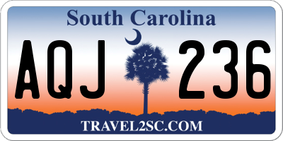 SC license plate AQJ236