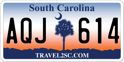 SC license plate AQJ614