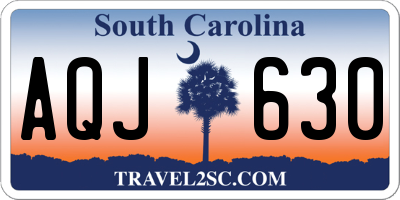 SC license plate AQJ630