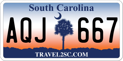 SC license plate AQJ667