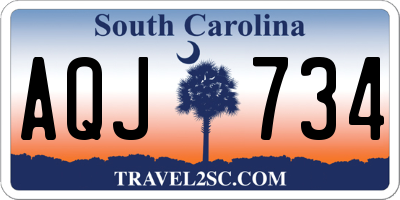 SC license plate AQJ734