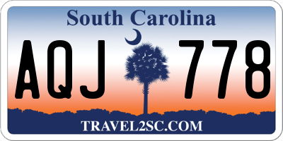SC license plate AQJ778
