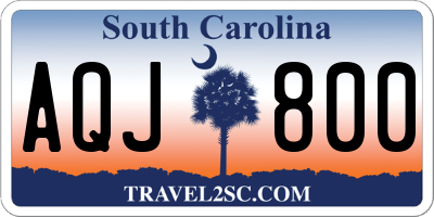 SC license plate AQJ800