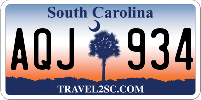 SC license plate AQJ934