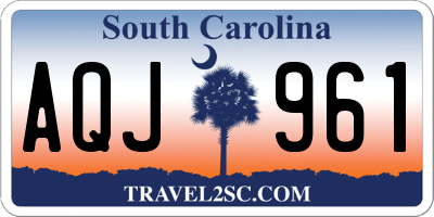 SC license plate AQJ961