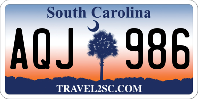SC license plate AQJ986