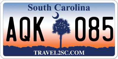 SC license plate AQK085