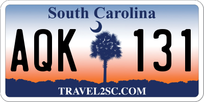 SC license plate AQK131