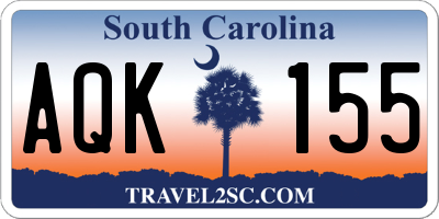 SC license plate AQK155