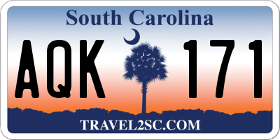 SC license plate AQK171