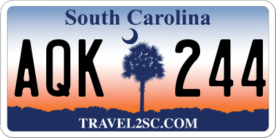 SC license plate AQK244