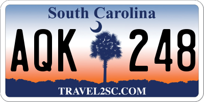 SC license plate AQK248