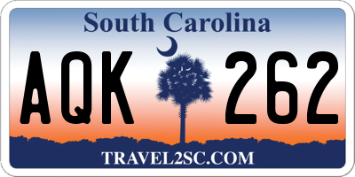 SC license plate AQK262