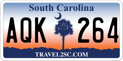 SC license plate AQK264