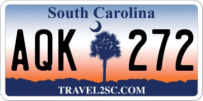 SC license plate AQK272