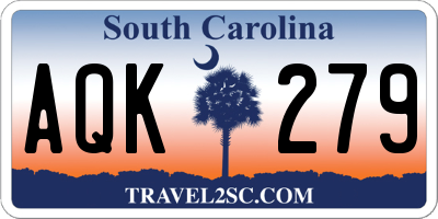 SC license plate AQK279
