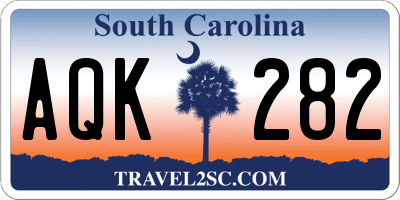 SC license plate AQK282