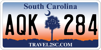 SC license plate AQK284
